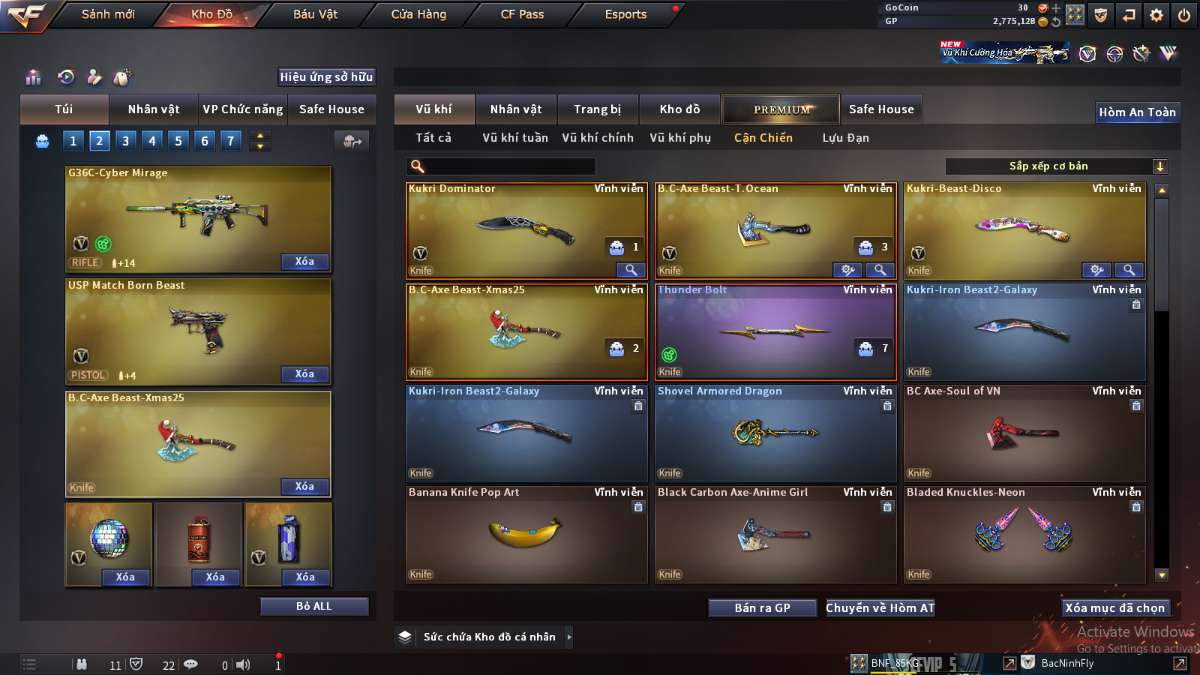 shop acc cf uy tin gia re